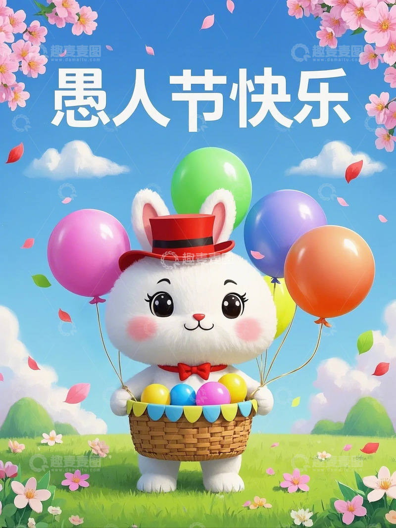 高清大图下载【趣麦麦图】愚人节动物背景素材