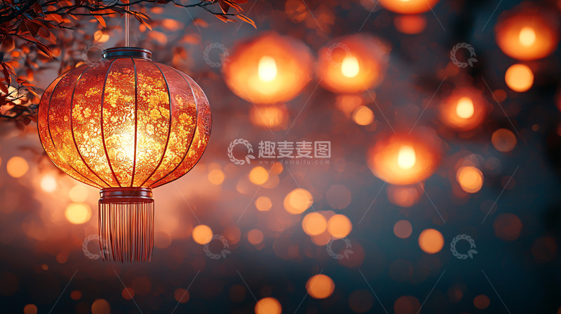 高清大图下载【趣麦麦图】中式红灯笼