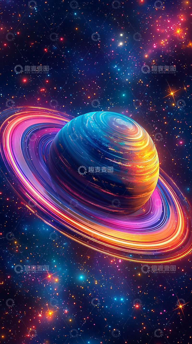 高清大图下载【趣麦麦图】彩色星球