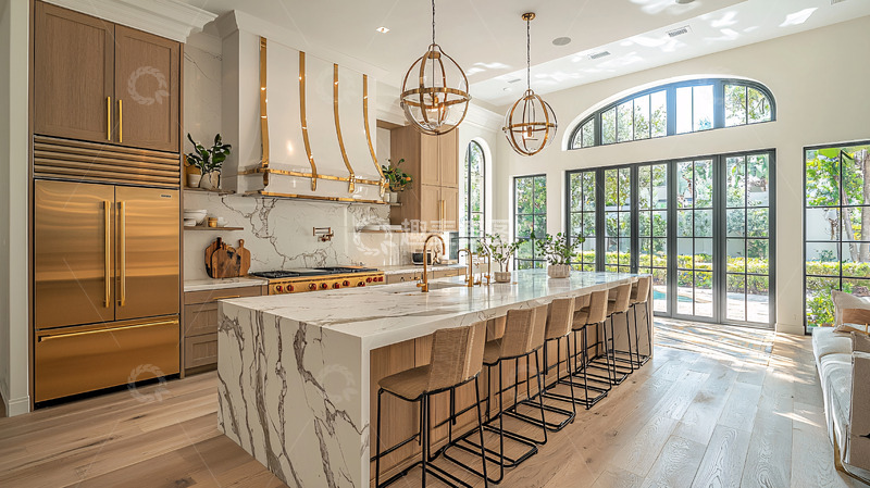 高清大图下载【趣麦麦图】现代轻奢开放式厨房