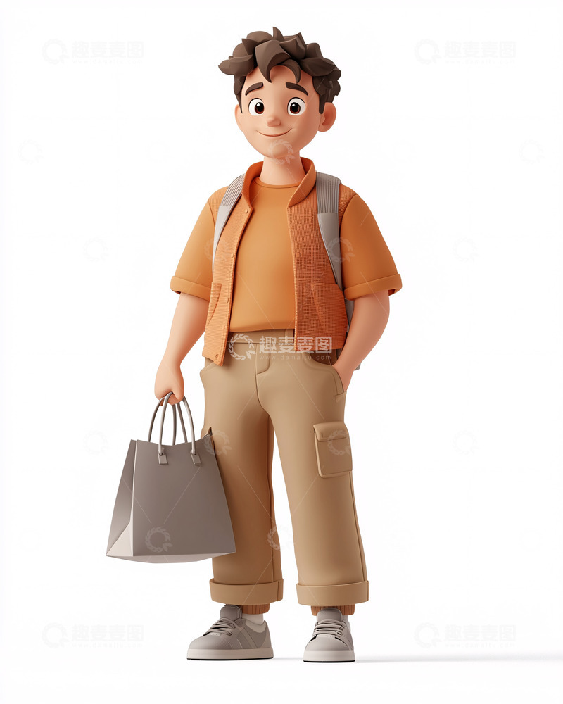 高清大图下载【趣麦麦图】卡通男孩