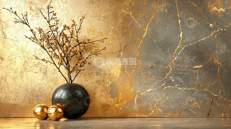 高清大图下载【趣麦麦图】金色背景