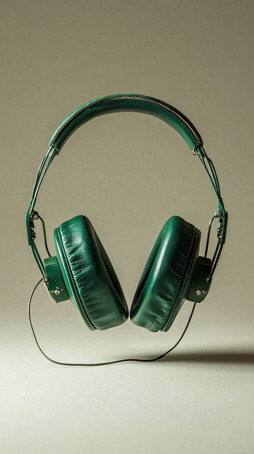 深绿色复古耳机