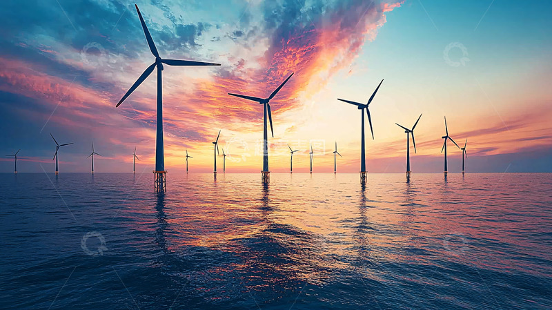 高清大图下载【趣麦麦图】海上风力发电
