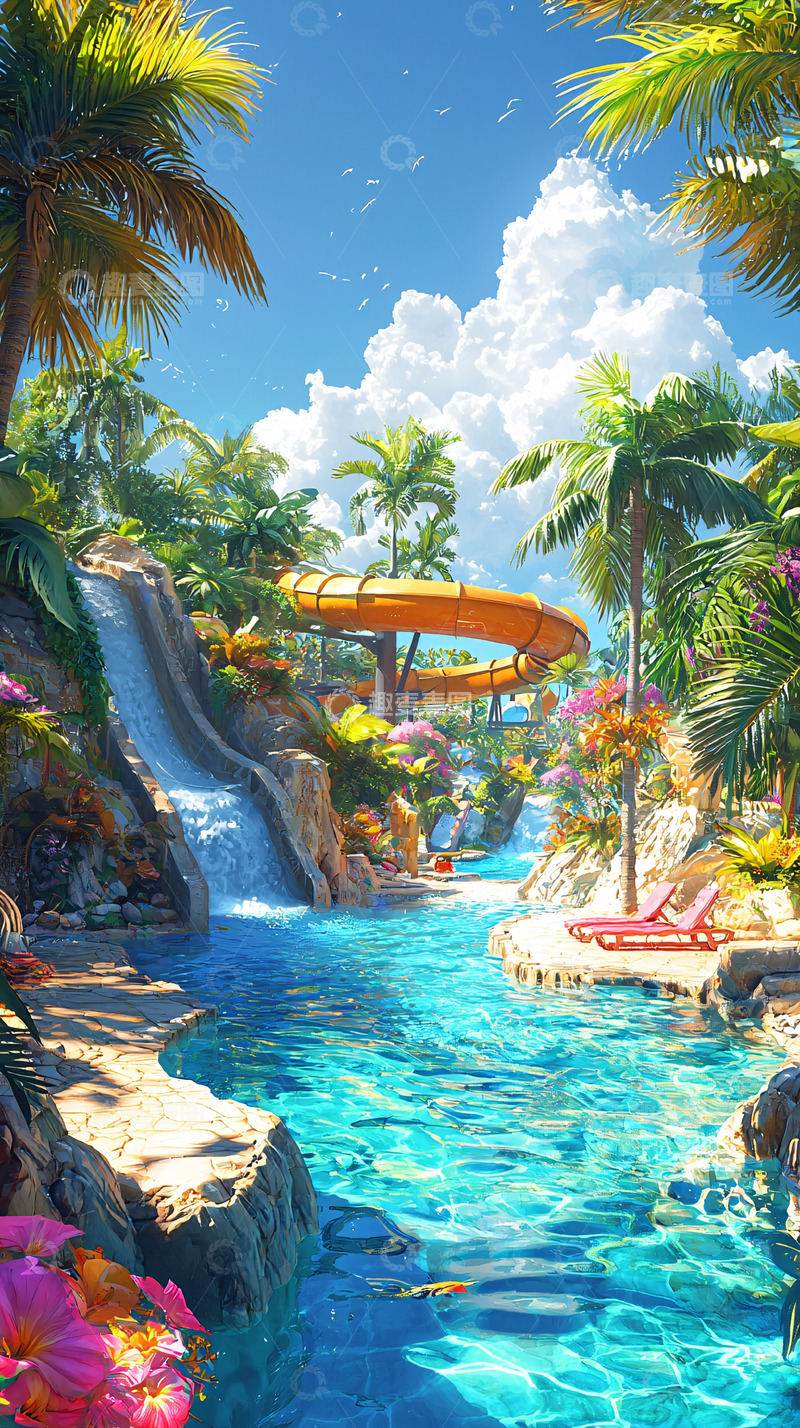 高清大图下载【趣麦麦图】热带水上乐园