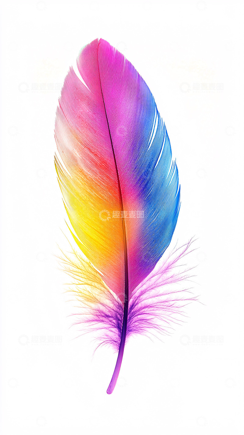 高清大图下载【趣麦麦图】彩虹羽毛