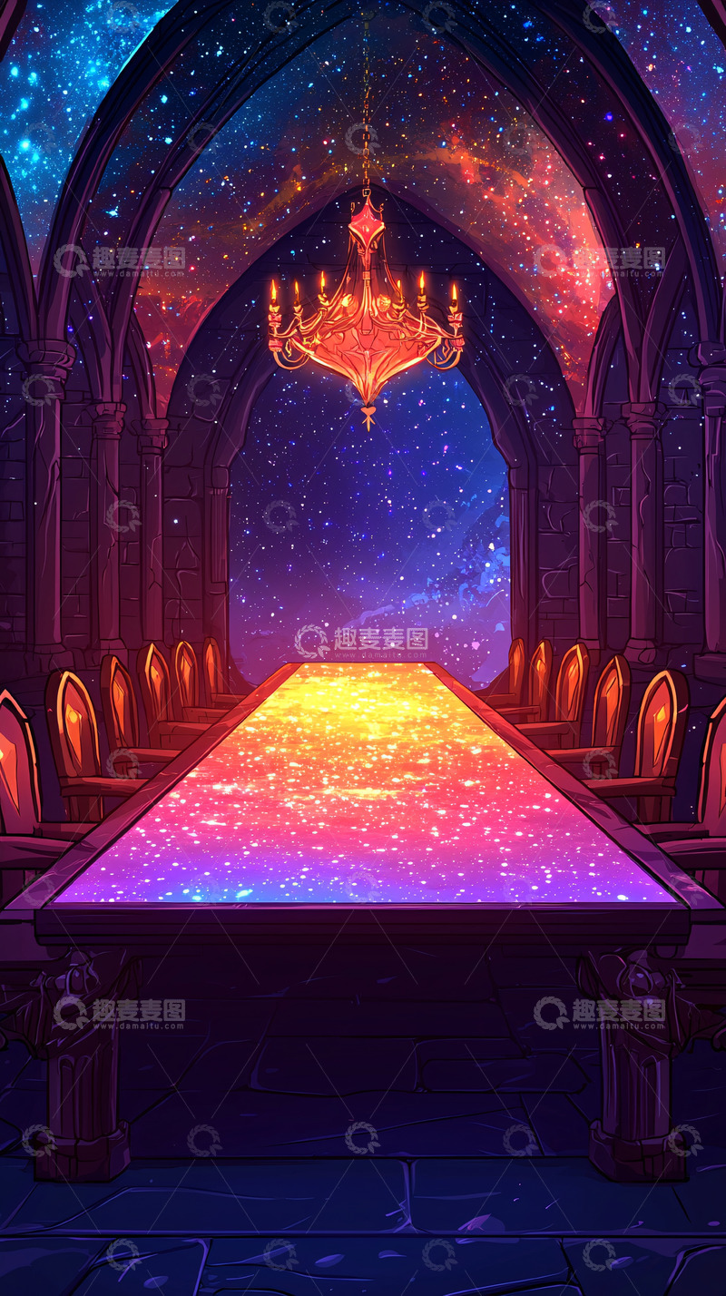 高清大图下载【趣麦麦图】星空长桌宴会厅