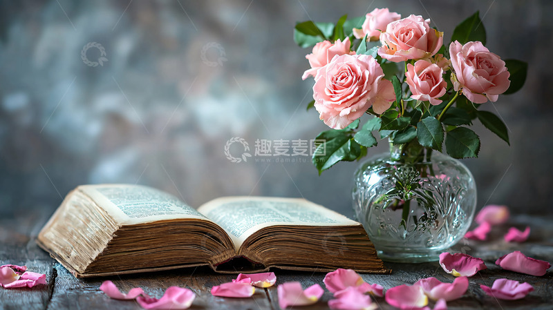 高清大图下载【趣麦麦图】复古玫瑰花束