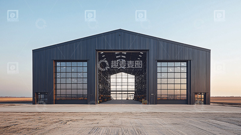 高清大图下载【趣麦麦图】黑色金属外墙的仓库