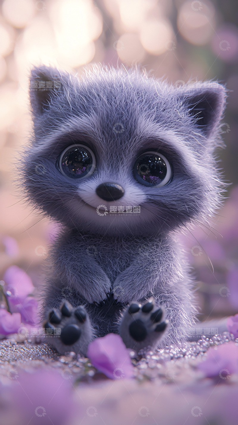 高清大图下载【趣麦麦图】超萌卡通浣熊