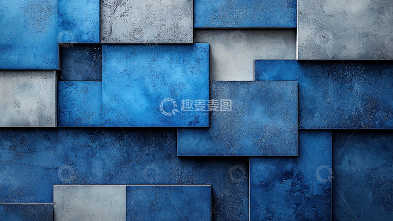 高清大图下载【趣麦麦图】蓝色方块背景