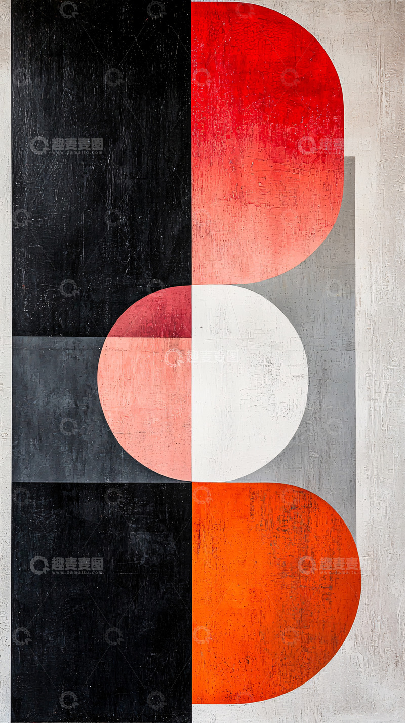高清大图下载【趣麦麦图】抽象红黑几何构成