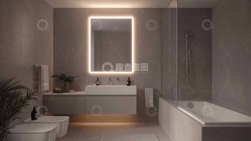 高清大图下载【趣麦麦图】-现代简约浴室镜