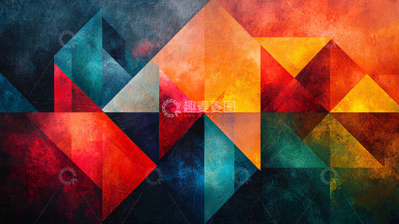 高清大图下载【趣麦麦图】抽象几何彩色背景