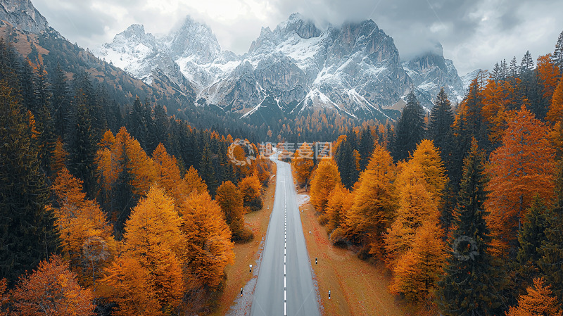 高清大图下载【趣麦麦图】秋日山间公路