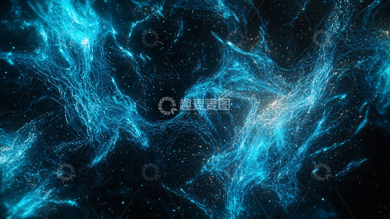 高清大图下载【趣麦麦图】蓝色能量粒子流