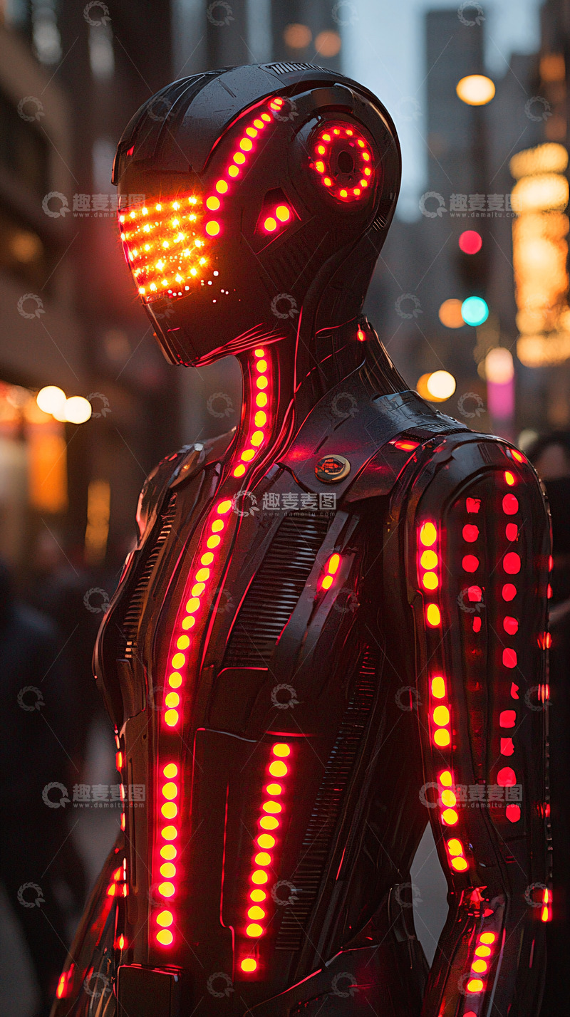 高清大图下载【趣麦麦图】未来都市女性机器人