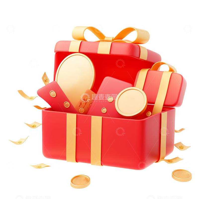 高清大图下载【趣麦麦图】双十一双十二618电商礼盒金币展台背景素材