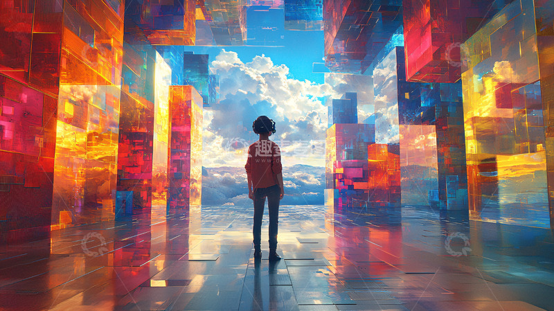 高清大图下载【趣麦麦图】彩色玻璃建筑