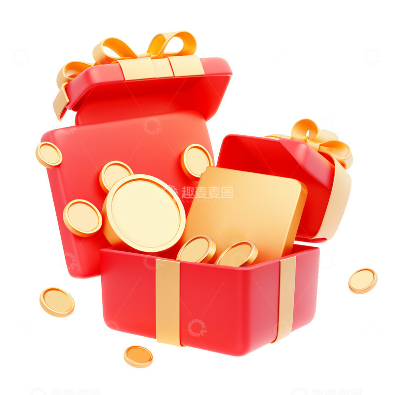 高清大图下载【趣麦麦图】双十一双十二618电商礼盒金币展台背景素材6