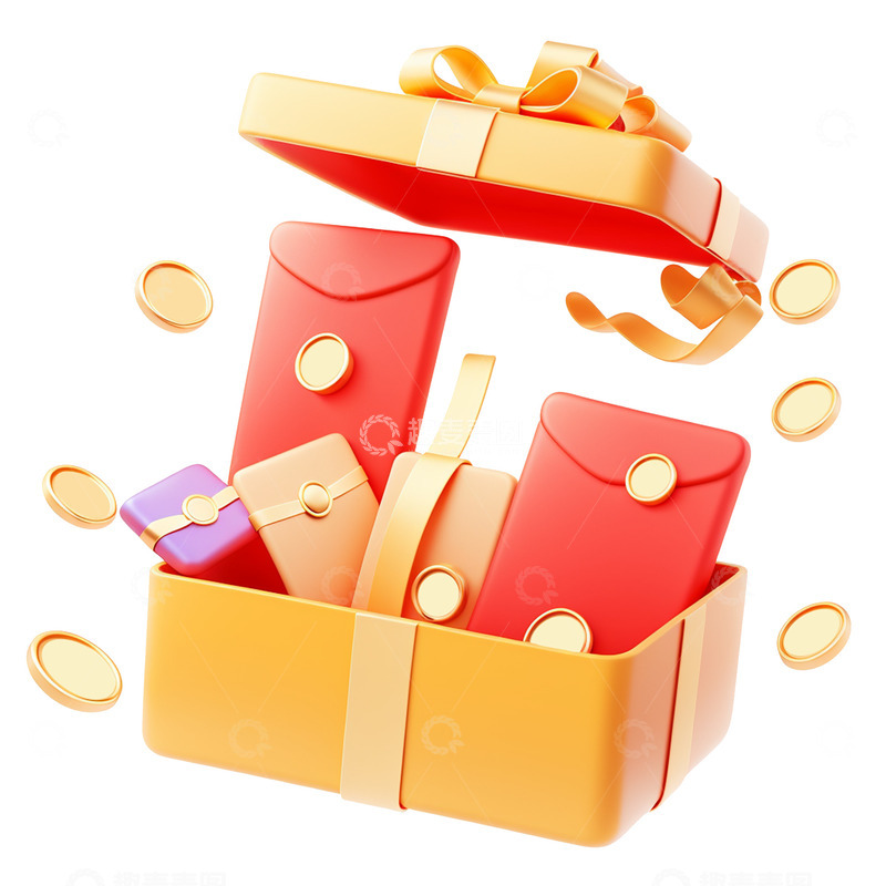 高清大图下载【趣麦麦图】双十一双十二618电商礼盒金币展台背景素材4