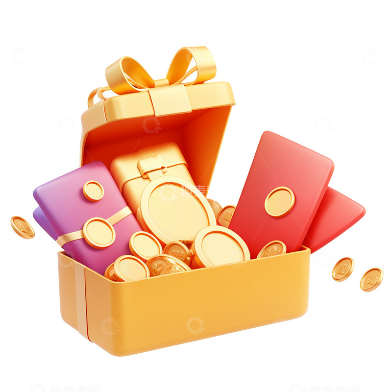 高清大图下载【趣麦麦图】双十一双十二618电商礼盒金币展台背景素材1