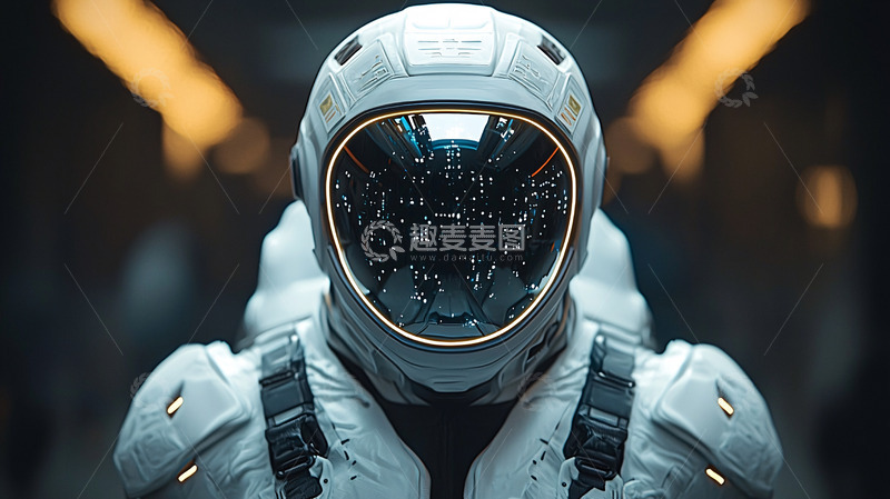 高清大图下载【趣麦麦图】未来宇航员头盔特写