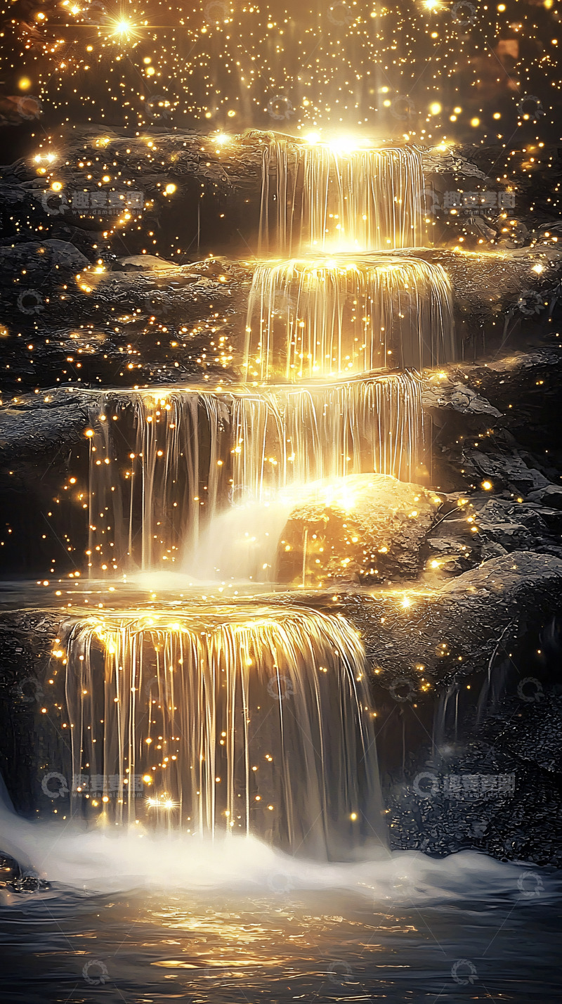 高清大图下载【趣麦麦图】黄金瀑布