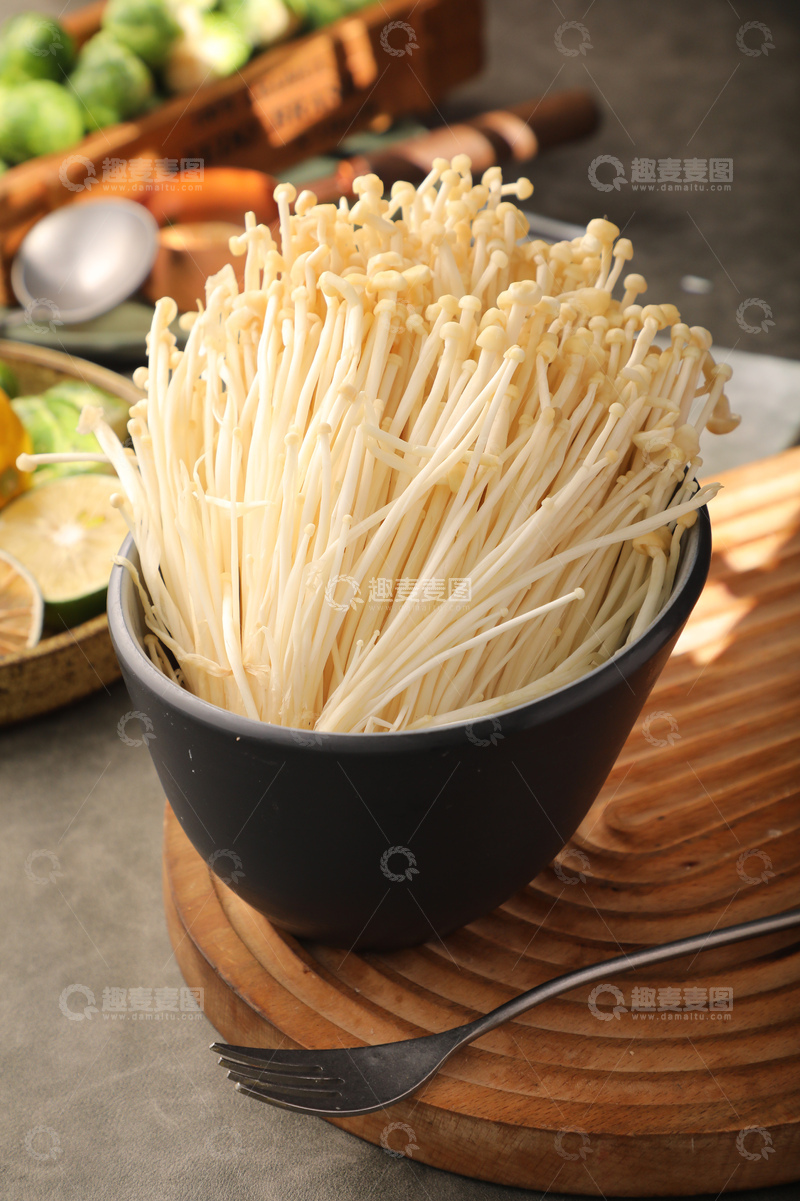 高清大图下载【趣麦麦图】-金针菇火锅配菜1