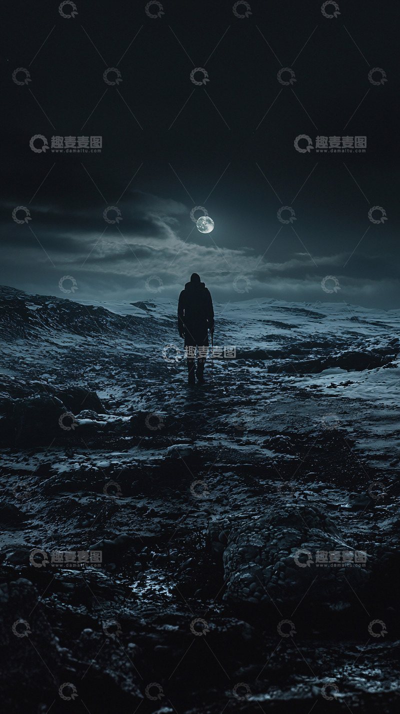 高清大图下载【趣麦麦图】月夜孤影