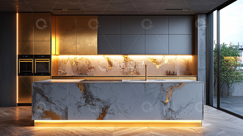 高清大图下载【趣麦麦图】现代轻奢厨房设计