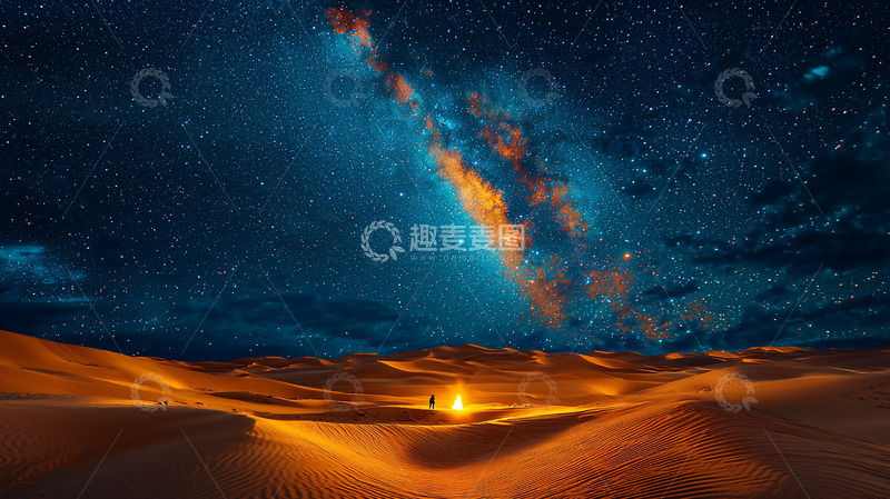高清大图下载【趣麦麦图】沙漠星空