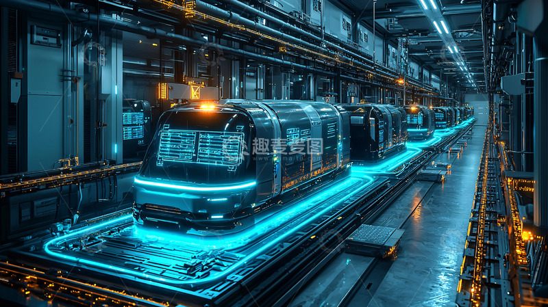 高清大图下载【趣麦麦图】未来科技感地铁列车