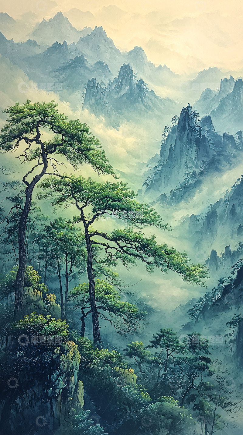 高清大图下载【趣麦麦图】水墨山水画37