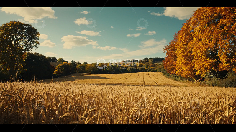 高清大图下载【趣麦麦图】秋日麦田风景