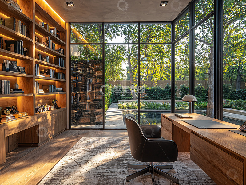 高清大图下载【趣麦麦图】现代简约书房设计