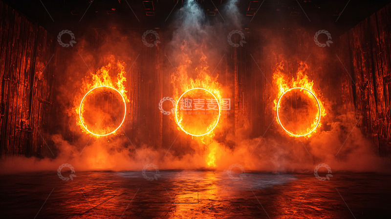 高清大图下载【趣麦麦图】火焰圆环