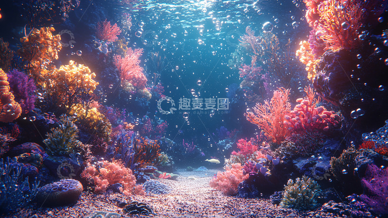 高清大图下载【趣麦麦图】海底珊瑚礁景观