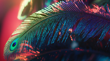 彩色羽毛特写