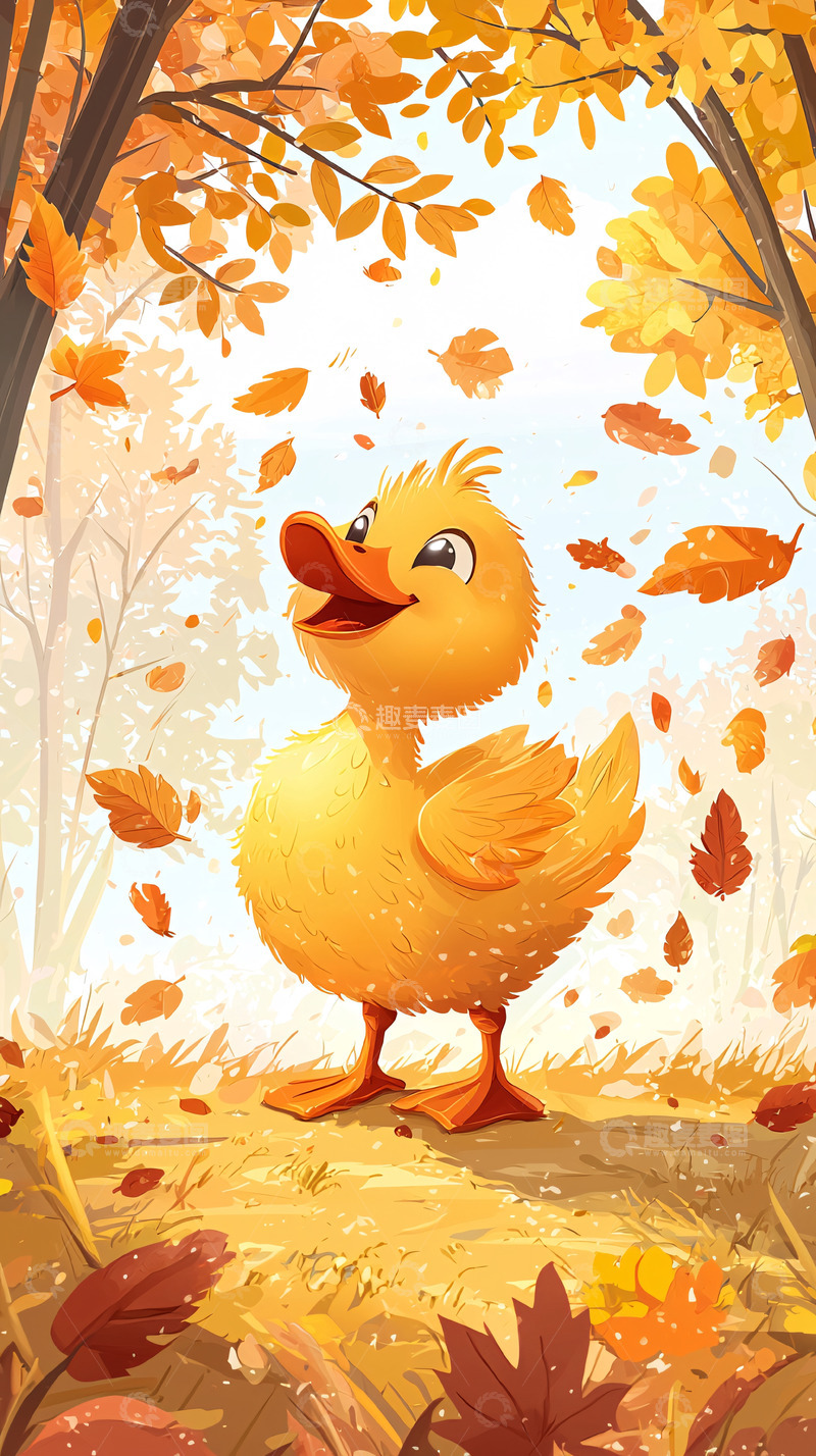 高清大图下载【趣麦麦图】秋日小鸭子
