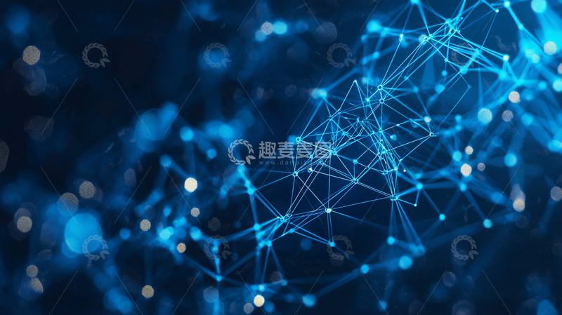 高清大图下载【趣麦麦图】蓝色科技感网络连接