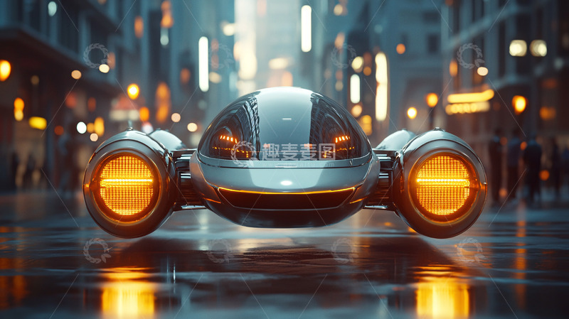 高清大图下载【趣麦麦图】未来城市飞行汽车