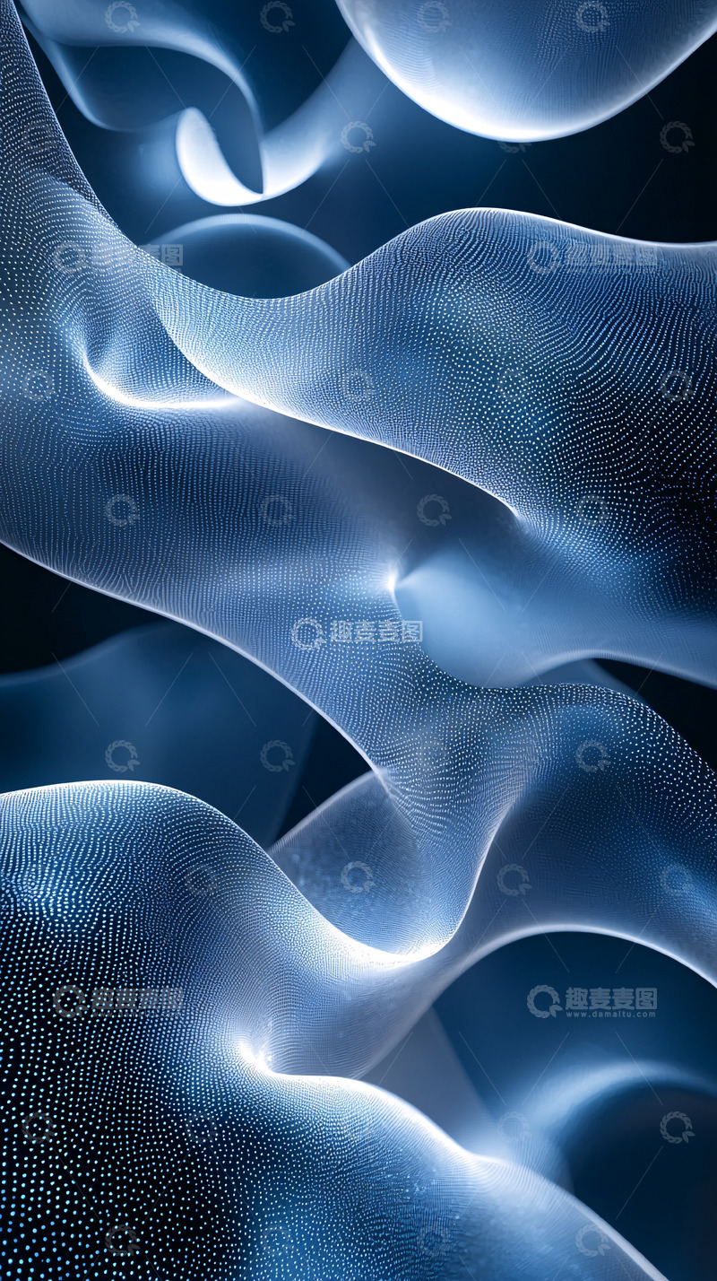 高清大图下载【趣麦麦图】蓝色丝绸质感