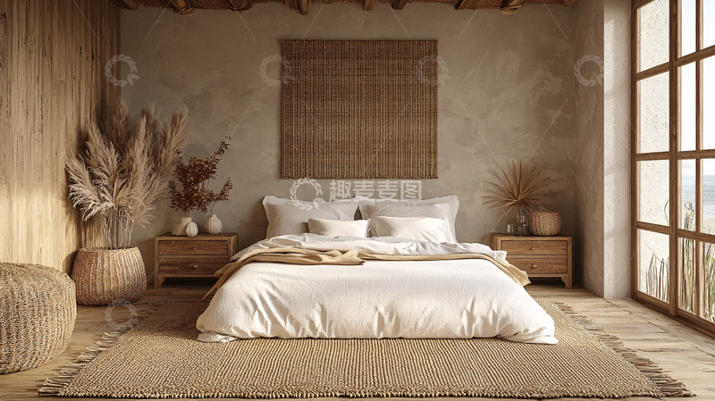 高清大图下载【趣麦麦图】温馨米色调卧室