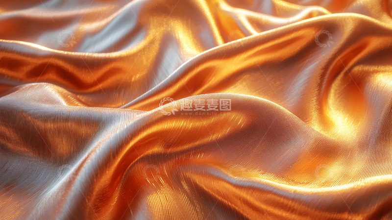 高清大图下载【趣麦麦图】金色丝绸褶皱质感背景