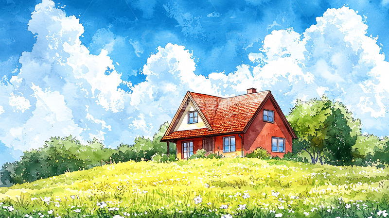 高清大图下载【趣麦麦图】红色小屋