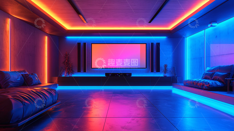 高清大图下载【趣麦麦图】炫彩灯光家庭影院