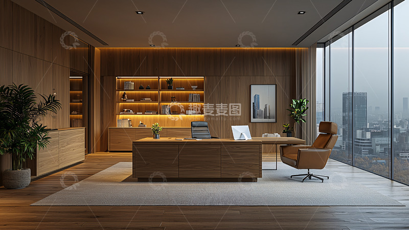 高清大图下载【趣麦麦图】现代简约木质高端办公室