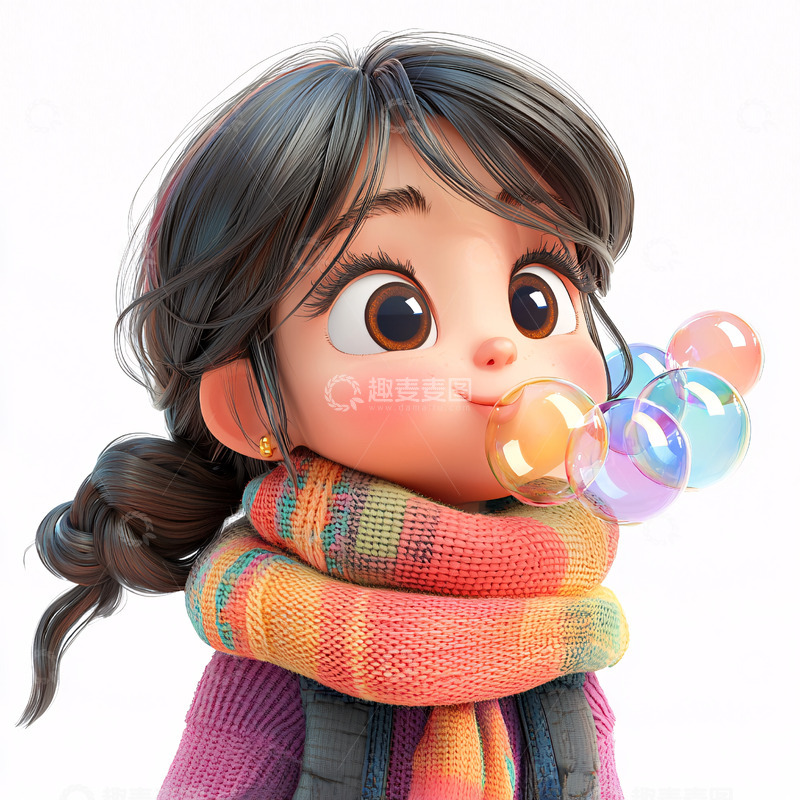 高清大图下载【趣麦麦图】可爱卡通女孩