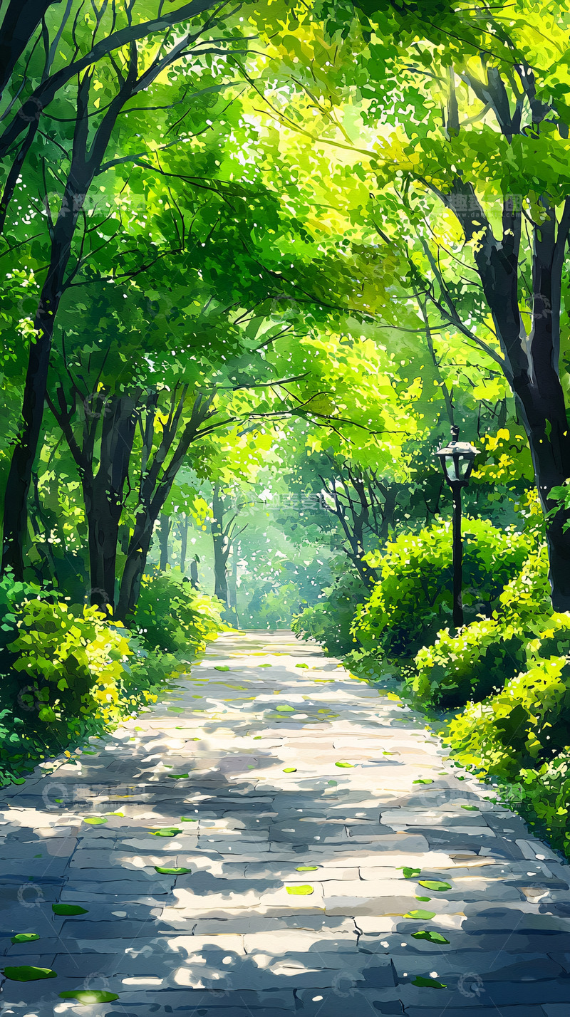 高清大图下载【趣麦麦图】阳光森林小路